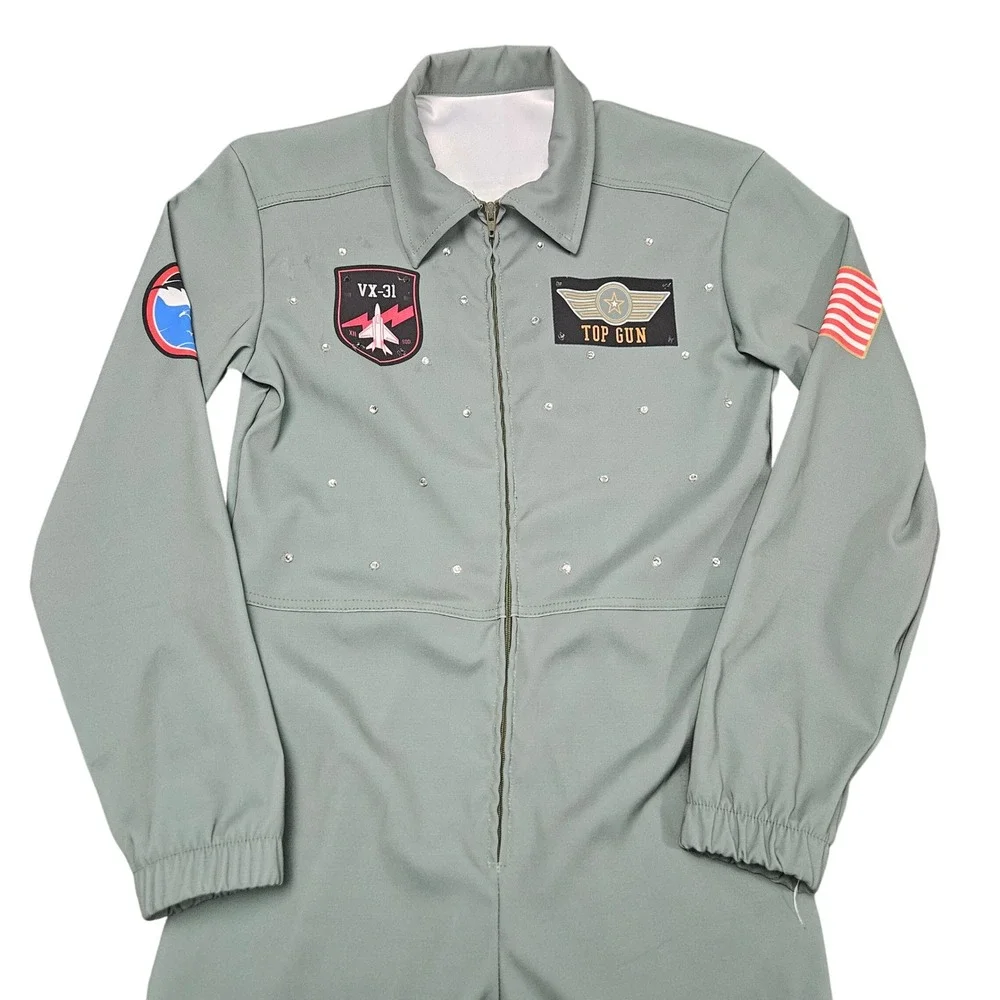 Top Gun Maverick Air Force‎ Flight Jumpsuit Costume Youth 10C Dance Stage